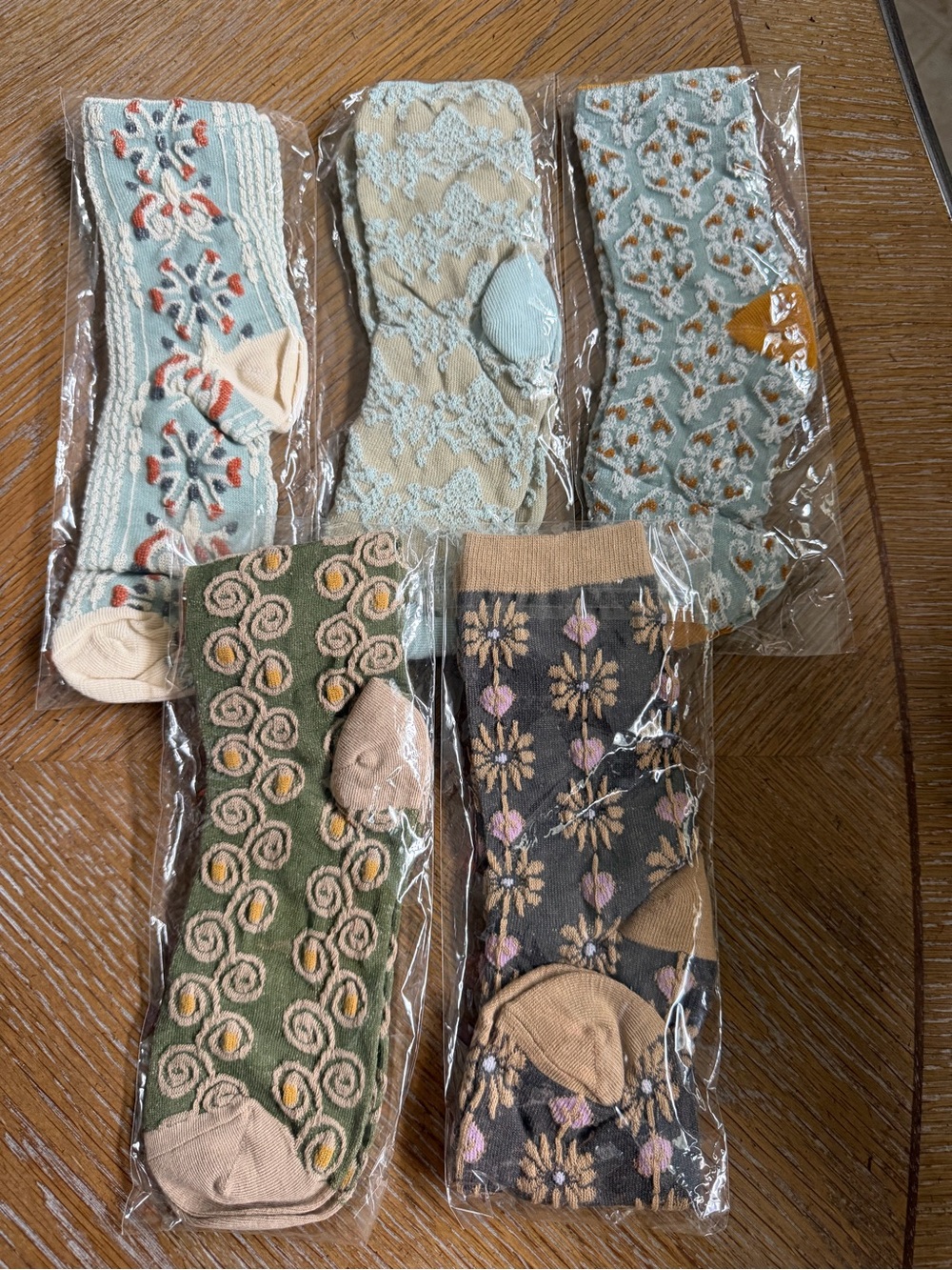 Cottagecore vintage style socks set E